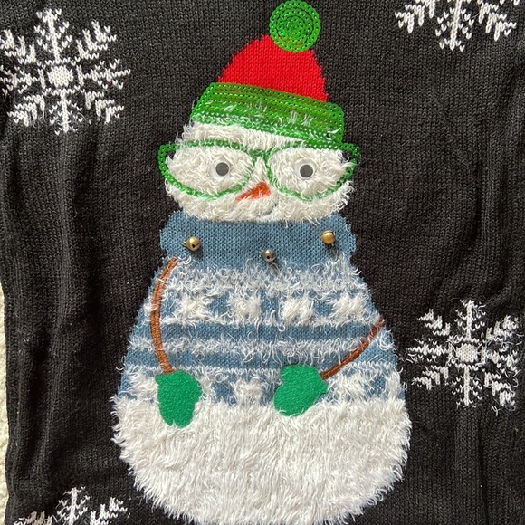 Christmas Sweater with bells by EGO size XS knit ugly Xmas sweater party black - Picture 2 of 5